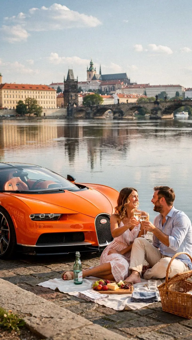 Záběr na klíče od vozu s logem značky a informačními letáky.